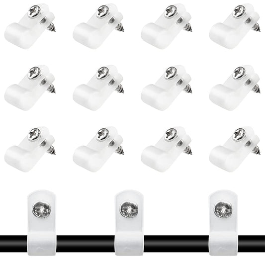 Rierdge 100 Pcs 1/4 Inch R-Type Clip Clamp, Nylon P-Type Mounting Clips, Cable Clip Wire Clamp for Wire Management, Stainless Steel Screws Included