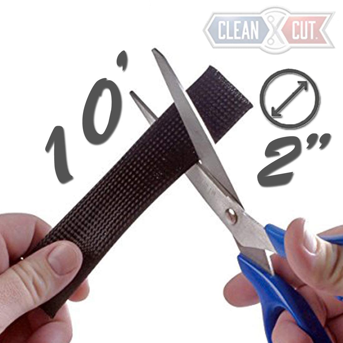 Techflex 2 Inch Flexo Clean Cut Braided Cable Sleeve - Black - 10 Feet