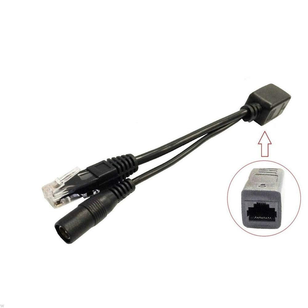 EB-LINK 10 Pcs PoE Adapter Cable RJ45 Passive PoE Injector with 5.5x2.1 mm DC Connector Passive Power Over Ethernet 12v Synthesizer Separator Combiner