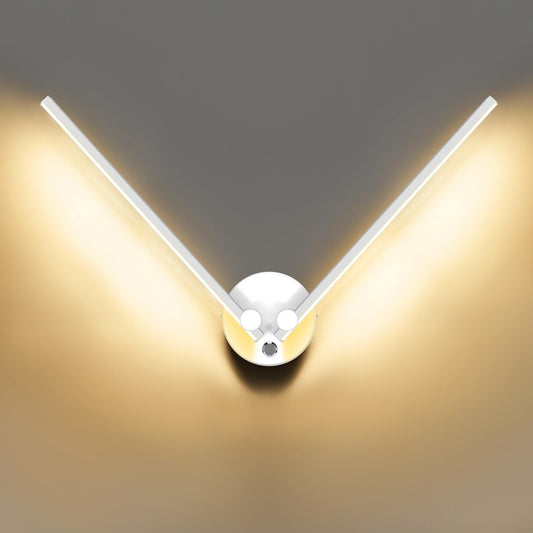 Kawell 12W LED Wall Light Hardwired with Switch 300° Rotatable Arms Modern Sconce Lighting for Living Room Bedroom Hallway Indoor Energy Efficient