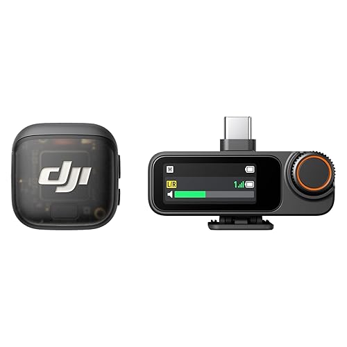 DJI Mic 3 (1 TX + 1 RX), Wireless Lavalier Mic for iPhone/Camera/Android, Ultralight, Extended Operating Time & Fast Charging, 1312ft (400m)