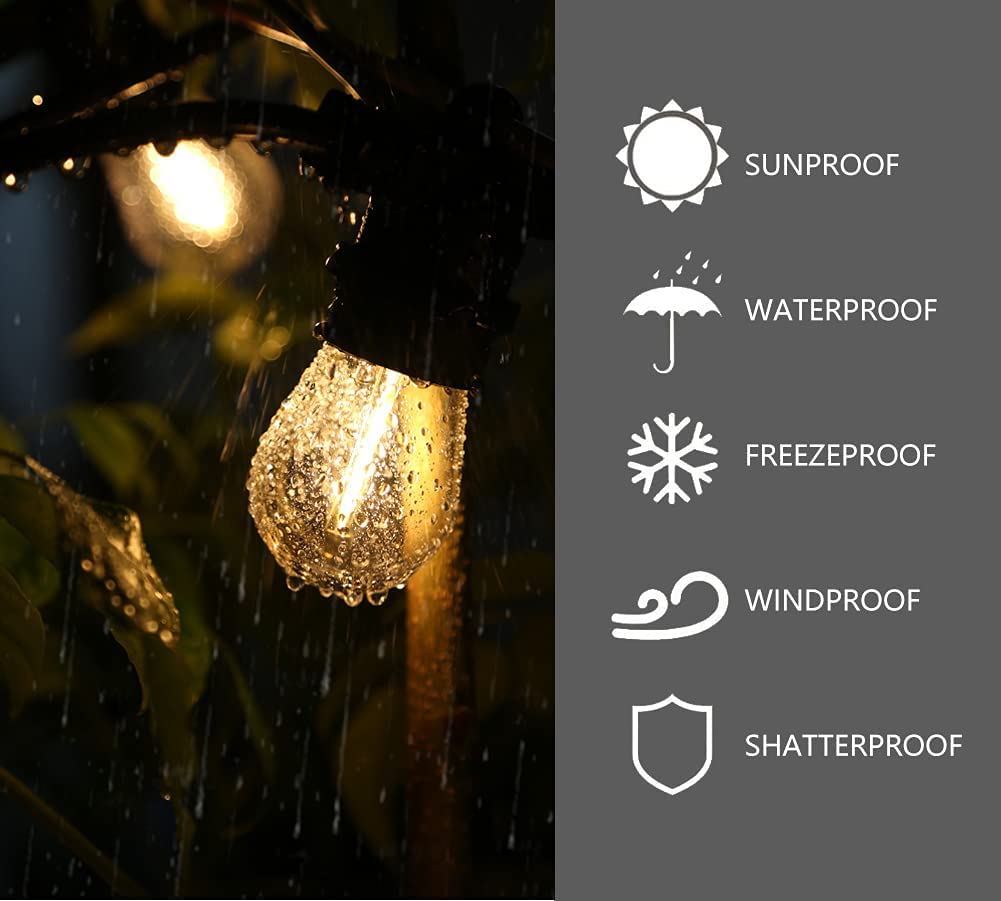 FUTIME 48Pack S14 LED String Light Bulbs, 1W Shatterproof Replacement Bulbs