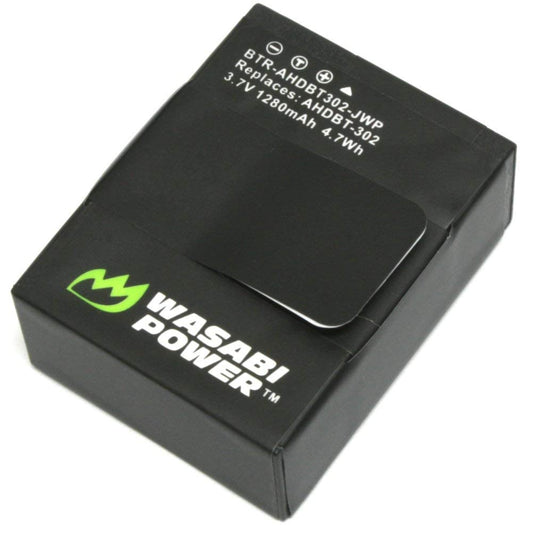 Wasabi Power Battery for GoPro HERO3, HERO3+ and GoPro AHDBT-201, AHDBT-301, AHDBT-302 (1280mAh)