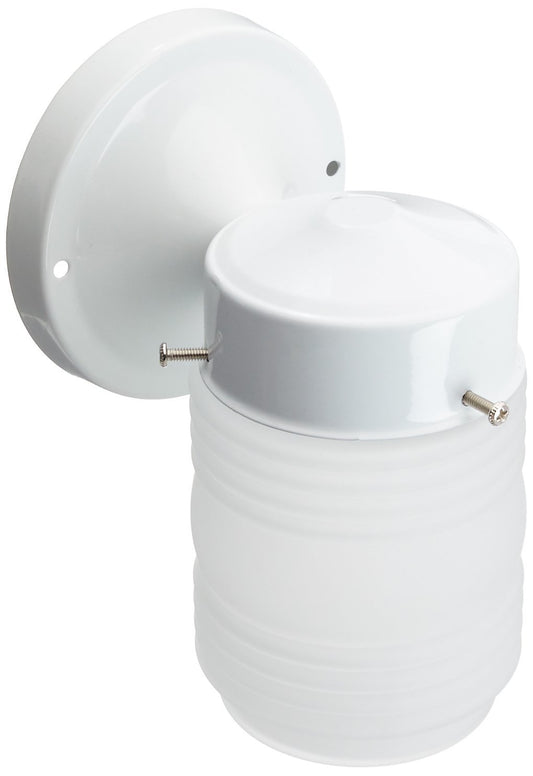 Nuvo SF76/702 Porch Wall Fixture with Frosted Mason Jar, Gloss White