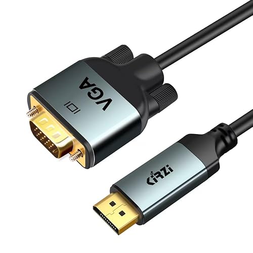 Kirzi DisplayPort to VGA Cable 3ft, 1080P@60Hz Adapter Converter, DP Male to VGA Male for Monitor Desktop Laptop