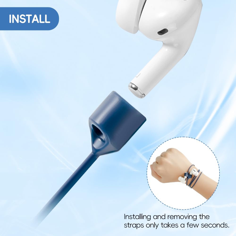 5 Pack Magnetic Anti-Lost Straps for AirPods,Ultra Strong Magnetic AirPods Strap Anti-Lost Neck Rope Cord,Soft Silicone Sports Lanyard Compatible