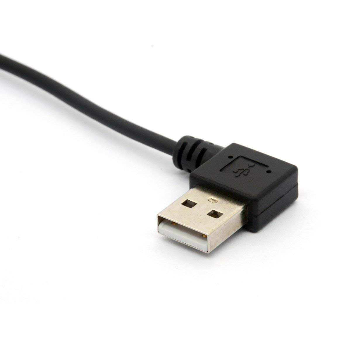 GLHONG Coiled Mini USB Cable, 90 Degree Spring USB 2.0 to Mini USB Cable Cord, Right Angle Charging and Sygn Mini USB Adapter Lead 1.5meter
