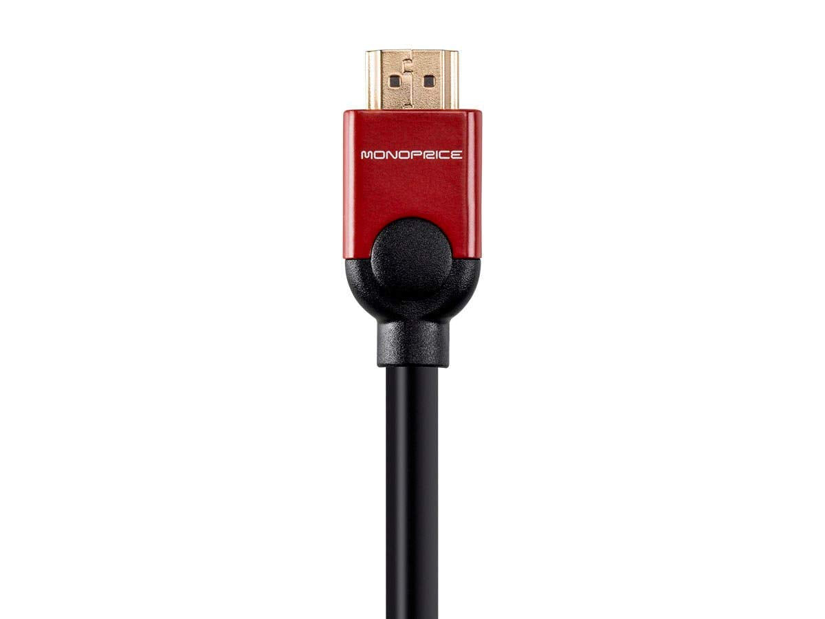 Monoprice 109305 HDMI High Speed Cable - 15 Feet - Red, 4K@60Hz, HDR, 18Gbps, 28AWG, YUV 4:4:4 - Select Metallic Series