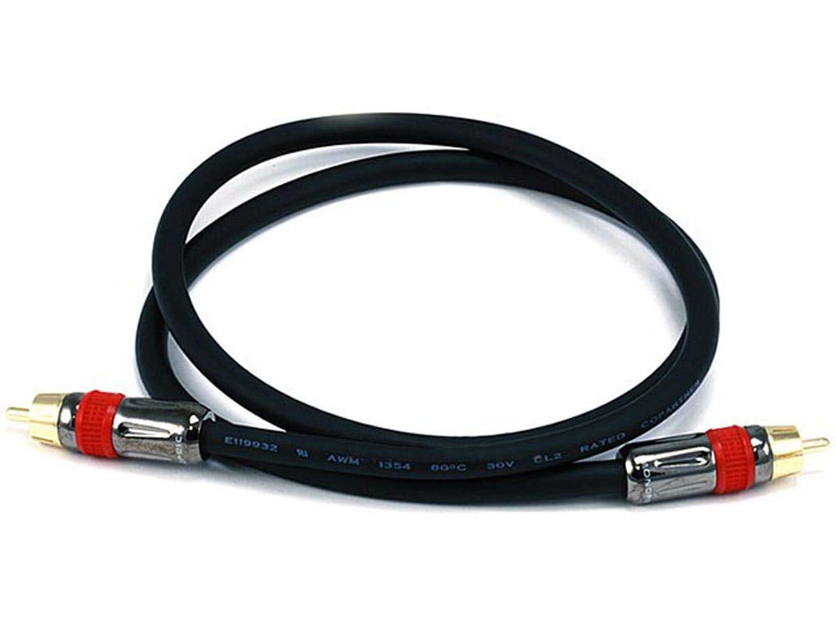 Monoprice 102681 3-Feet RG6 RCA CL2 Rated Digital Coaxial Audio Cable Black