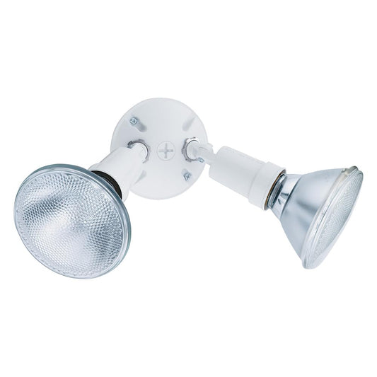 Lithonia Lighting Outdoor Flood Light Fixture, Adjustable Twin Par Flood Light Holder for Safety and Security, 120 Volts, Uses 2 Lamps Up to 150W (Not