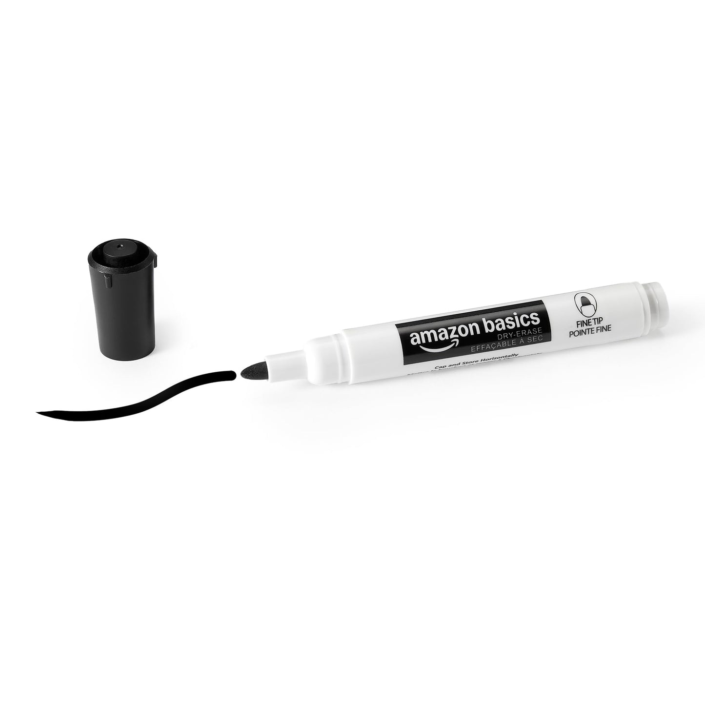 Amazon Basics Low-Odor Dry Erase Whiteboard Markers, Fine Tip, Quick-Dry, Black, 36-Pack