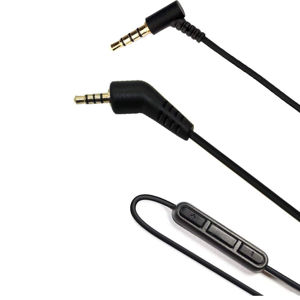BUTIAO QC3 Replacement Audio Cable Cord for Bose Quietcomfort 3 QC3 Headphone with Inline Mic Volume Control 1.4 Meters 3.5mm to 2.5 mm Cable for iOS…