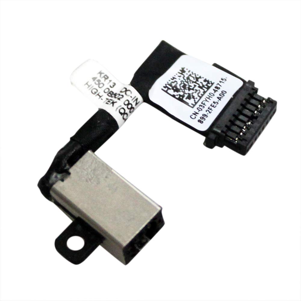 GinTai KR13 DC Power Jack with Cable Socket Plug Connector Port for Dell Inspiron 13 7370 (7373 2 in 1) 7380 3FYH0 03FYH0 450.0B502 0001