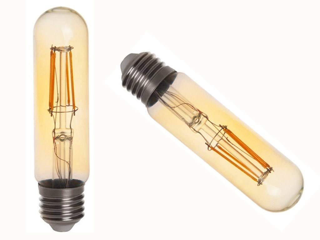 Vintage Edison LED Bulb T10/T125 LED Bulbs 4W Antique COB Tubular Filament LED Bulb Tubular Edison Style LED Filament Bulb T10,Dimmable,E26/E27
