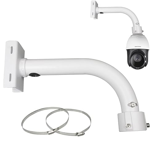compcctv Security Camera Mount Bracket, Dome PTZ Camera Mount Universal Camera Pole Mount Bracket for CCTV Security Camera/IP Camera, L Type