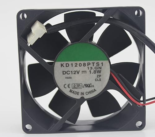 for KD1208PTS1 12V 0.15A 1.8W 3200RPM 41CFM 80X80X25MM 2-Wire Cooling Fan