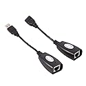 Zerone USB2.0 RJ45 Extension Adapter,Over Cat5/RJ45/Cat6 Ethernet USB Male/Female Extender Kit