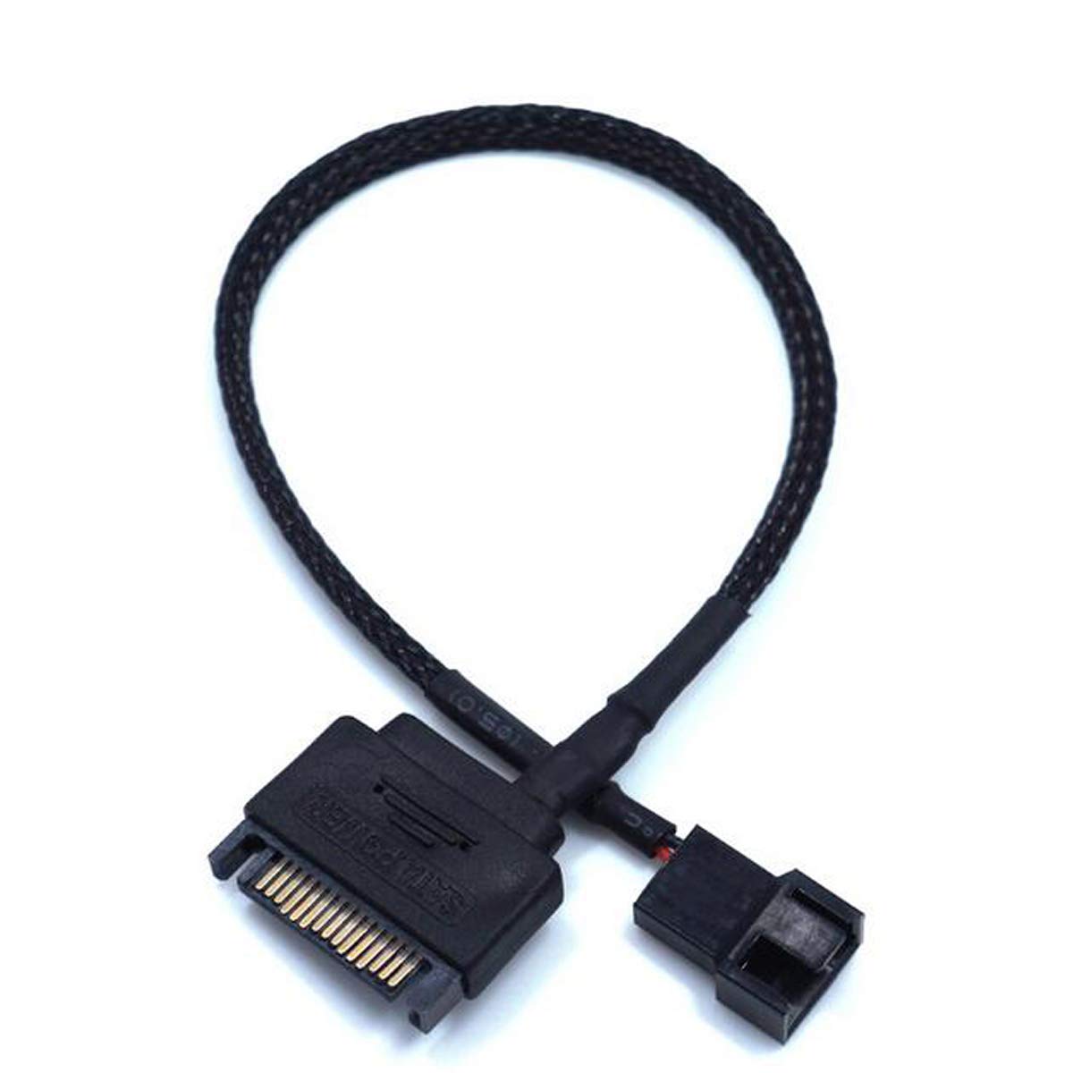 OPSFALCON 2 Pack SATA to 3 Pin / 4 Pin PMW 12V PC Case Fan Power Adapter Cable, 3-Pin or 4-Pin (PWM Connector) to 15 Pin SATA Computer Cooler Cooling