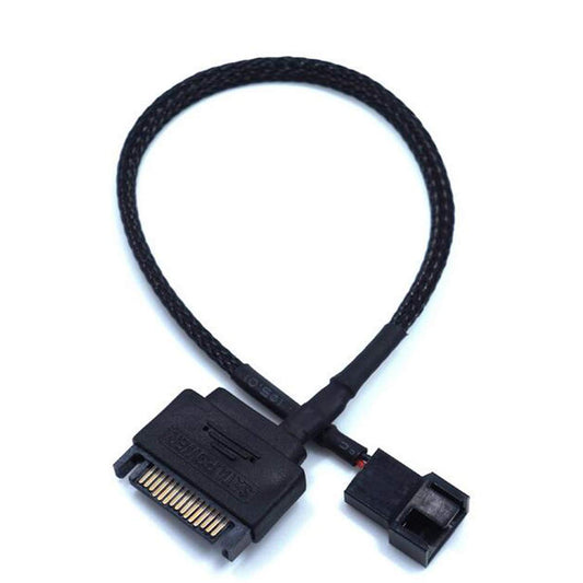 OPSFALCON 2 Pack SATA to 3 Pin / 4 Pin PMW 12V PC Case Fan Power Adapter Cable, 3-Pin or 4-Pin (PWM Connector) to 15 Pin SATA Computer Cooler Cooling