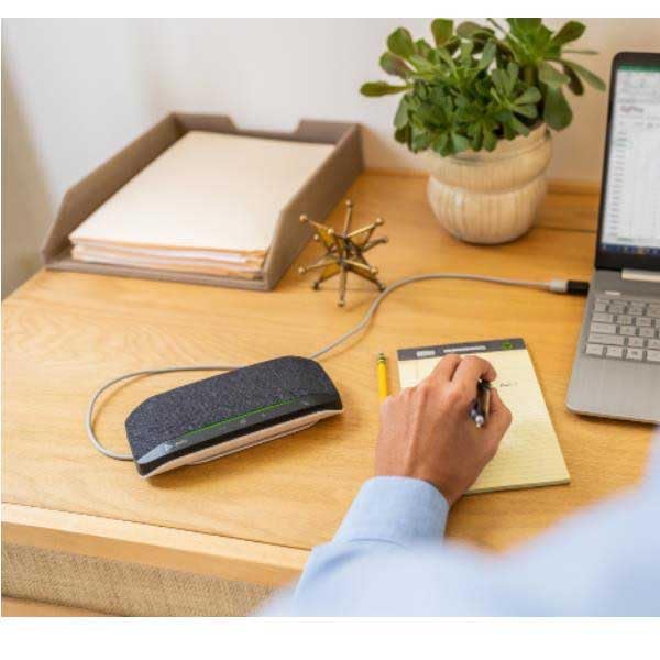 Poly Sync 10 USB Speakerphone (Plantronics) - Two-In-One Portable Speaker for Audio/Video Conference Calls & Music - USB Powered - Dual-Mic