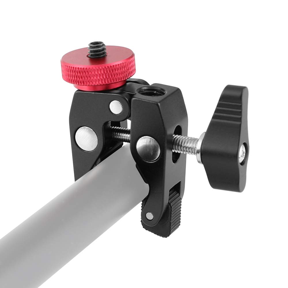 Kayulin Crab Clamp Holder with 1/4" Screw Adapter for Studio Flash Light Camera Tripod (Black)