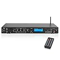 Pyle Rack Mount Studio Pre-Amplifier - Audio Receiver System w/ Digital LCD Display Bluetooth FM Radio Recording Mode Remote Control USB Flash or SD