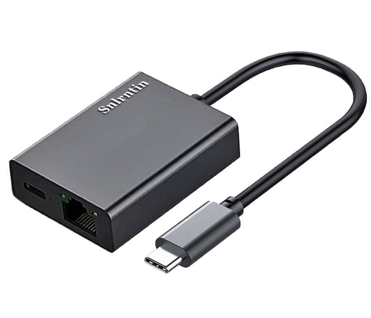 Snlrntin USB C to RJ45 Network Adapter for Google TV, Chromecast, Laptop, Black