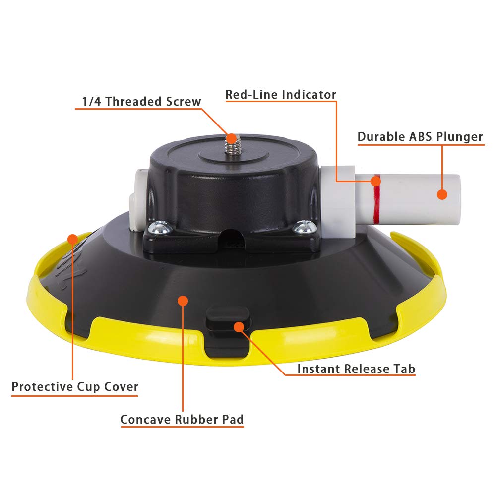IMT 6" Suction Cup Camera Mount with 360 Ball Head, Air Pump Vacuum Suction Mount for Action Camera/DSLR/Camcorders/Phone, Camera Holder