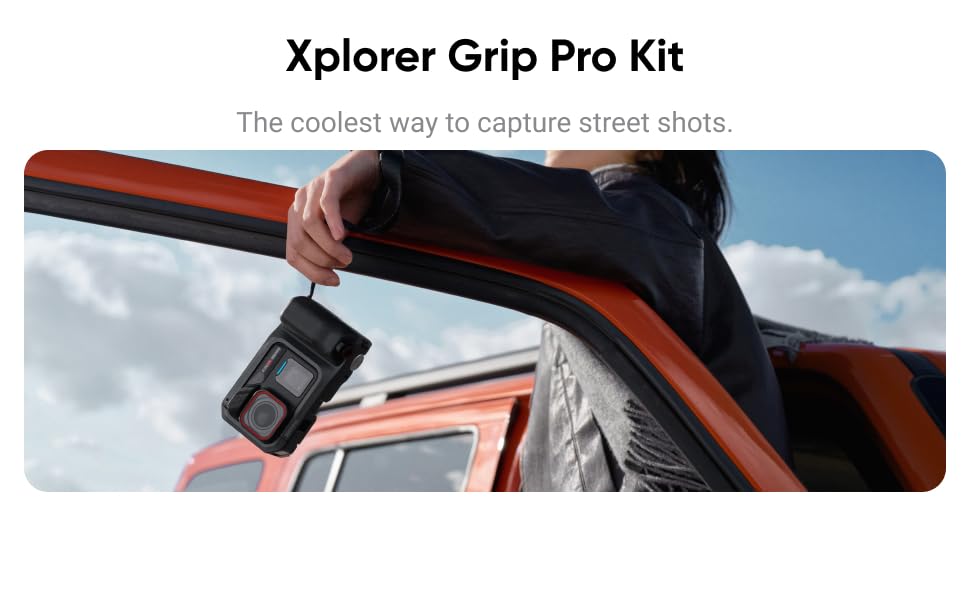 Insta360 Ace Pro 2 Xplorer Grip Pro Kit, Upgraded More Comfortable Grip, transforms Your Camera into the Ultimate Tool for Street Photography