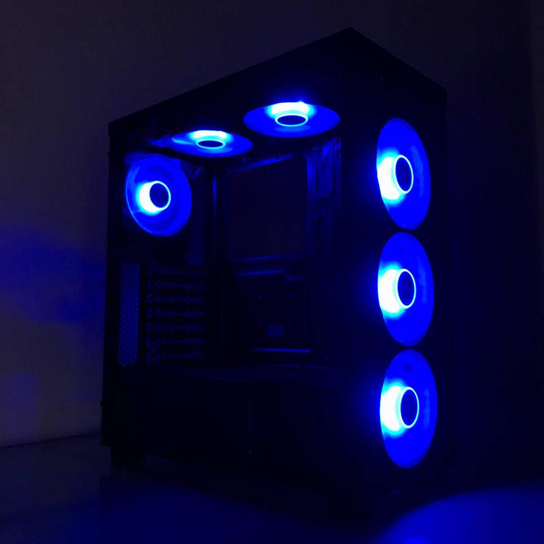 APEVIA CO12L-BL Cosmos 120mm Blue LED Ultra Silent Case Fan w/ 16 LEDs & Anti-Vibration Rubber Pads
