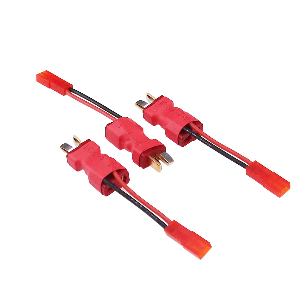BDHI 3pcs T-Plug Style Male to Female Connector with in-line JST Female 20awg 5cm Cable Parallel Power Adapter for Camera Gimbal(B177-3)