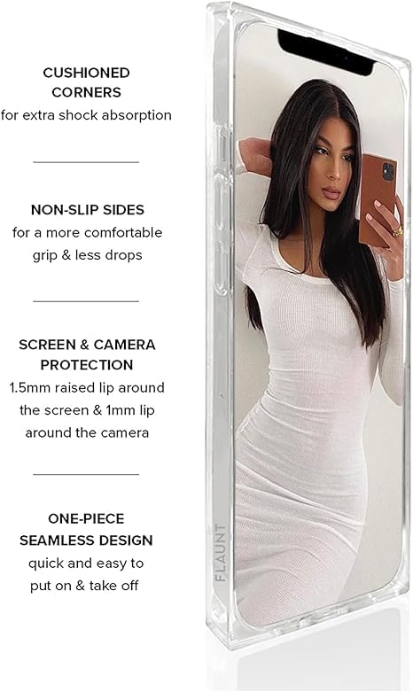 Flaunt Official Square iPhone 15 Pro Max Case - Geo White Mother of Pearl