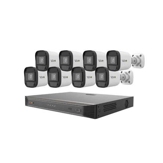REVO America Ultra 16 Ch. 2TB HDD IP NVR Video Surveillance System, 8 x 4MP IP Bullet Cameras - Remote Access via Smart Phone, Tablet, PC & MAC, Black