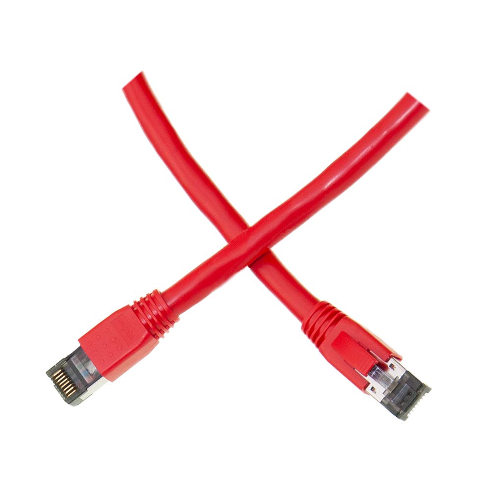 CableWholesale Cat8 S/FTP Shielded Ethernet Cable, 40Gbps, 7 ft, Red