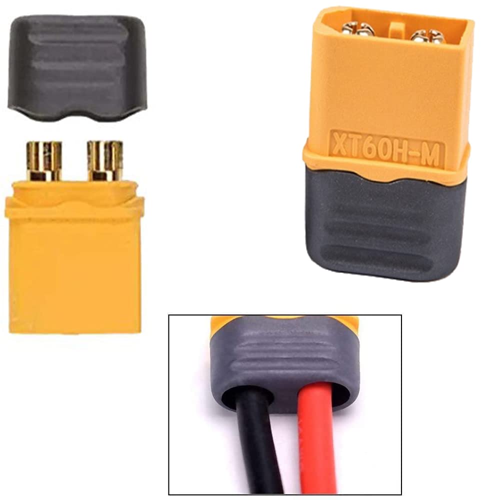 Yiqigou 3PCS Amass XT60 XT60H Male Female Plug Connector to T Male Female Plug Connector Conversion Adapter with 10cm Silicone Wire (XT60 Male to T