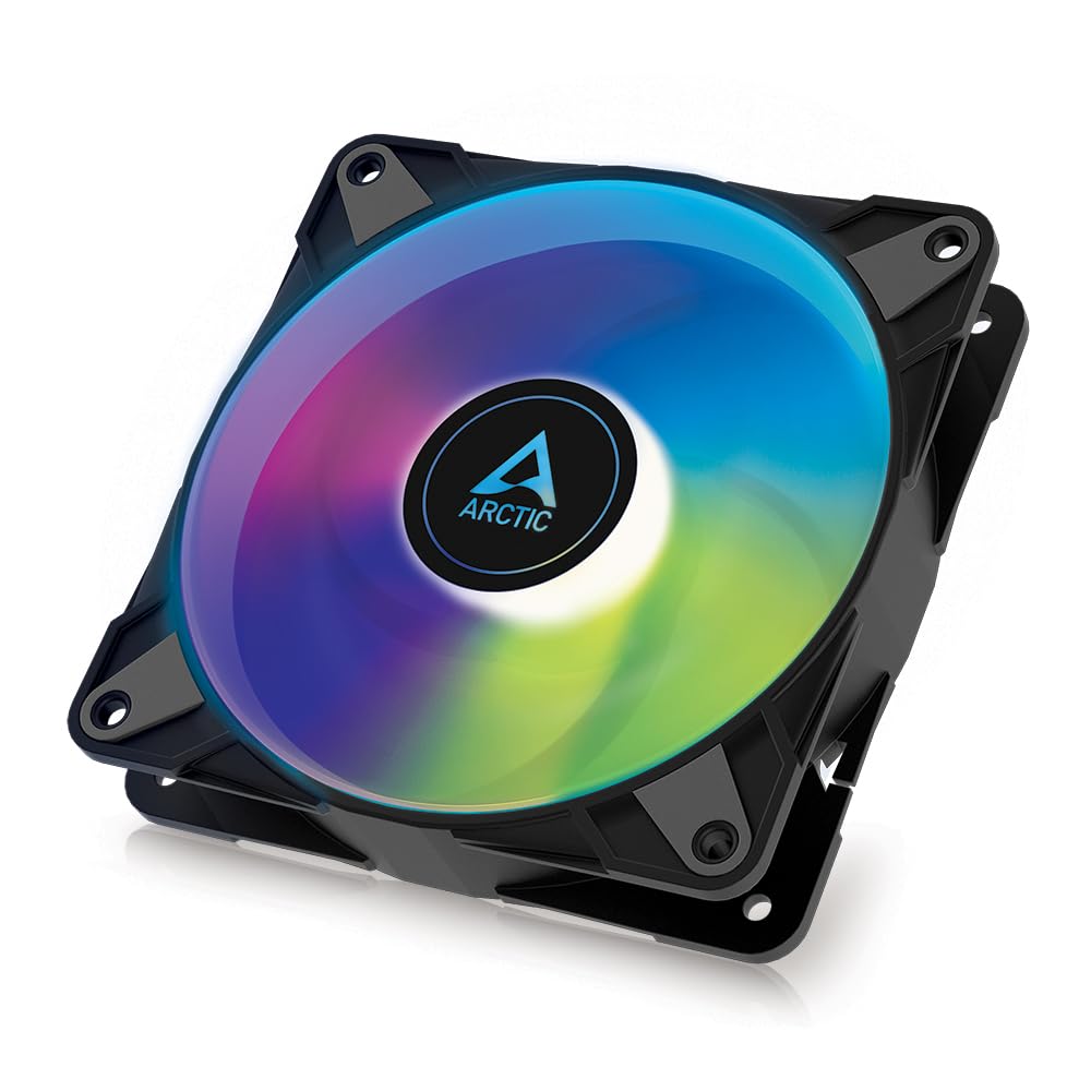 ARCTIC P14 PWM PST A-RGB - PC Fan, 140mm PWM Case Fan, Optimised for Static Pressure, Semi-Passive: 200-1900 RPM (0 RPM <5%), 5V 3 Pin A-RGB LED
