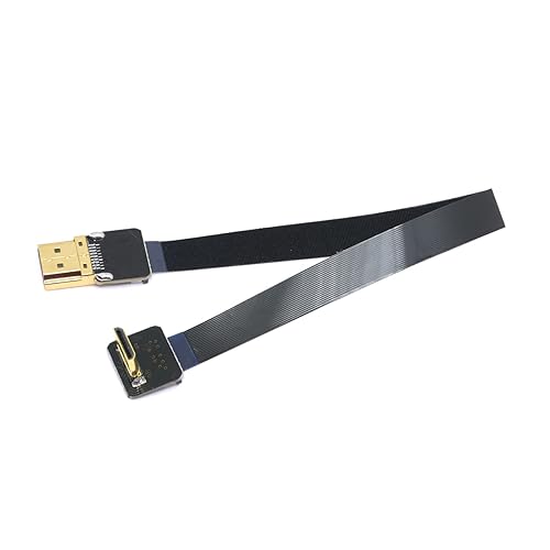 cablecc 90 Degree Down Angled FPV Mini HDMI Male to HDMI Male FPC Flat Cable 50cm for Multicopter Aerial Photography
