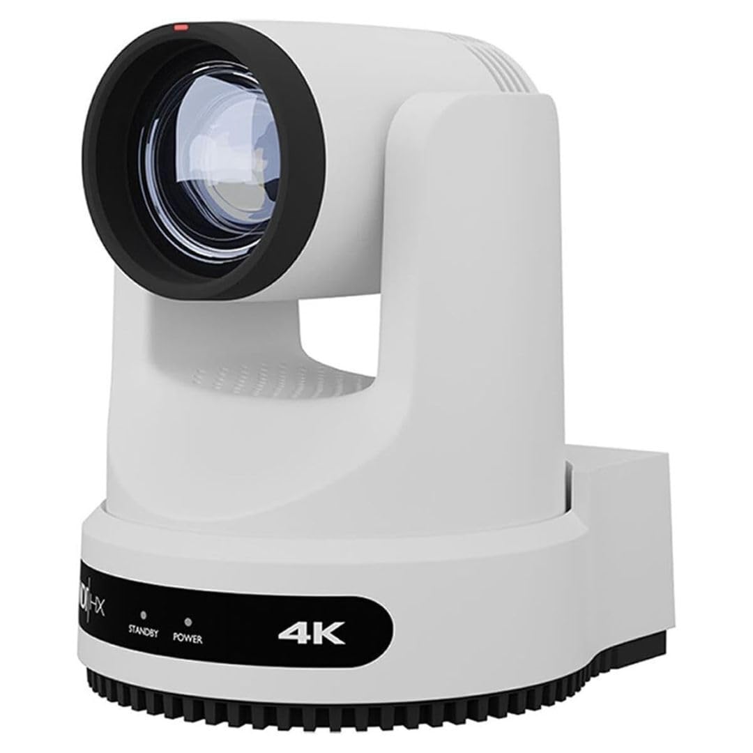 PTZOptics Move 4K 20x Auto-Tracking PTZ Camera with Built-in Tally Light, 3D Noise Reduction, and Advanced White Balance Modes (White)