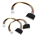 ThtRht 3 Pack Floppy Drive to Sata Adapter 15 PIN SATA Male to 4 PIN FDD Female Power Supply Cable Converter 15pin to 4pin Connector for Mini PC DIY