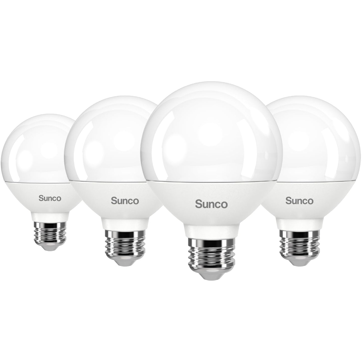 Sunco 4 Pack G25 LED Light Bulb, Globe, 1000LM High Output, E26, 11W=100W