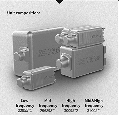 Linsoul KZ AS10 5BA HiFi Stereo in-Ear Earphone High Resolution Earbud Headphone with 0.75mm 2 pin Cable, Five Balanced Armature Drivers, Noise