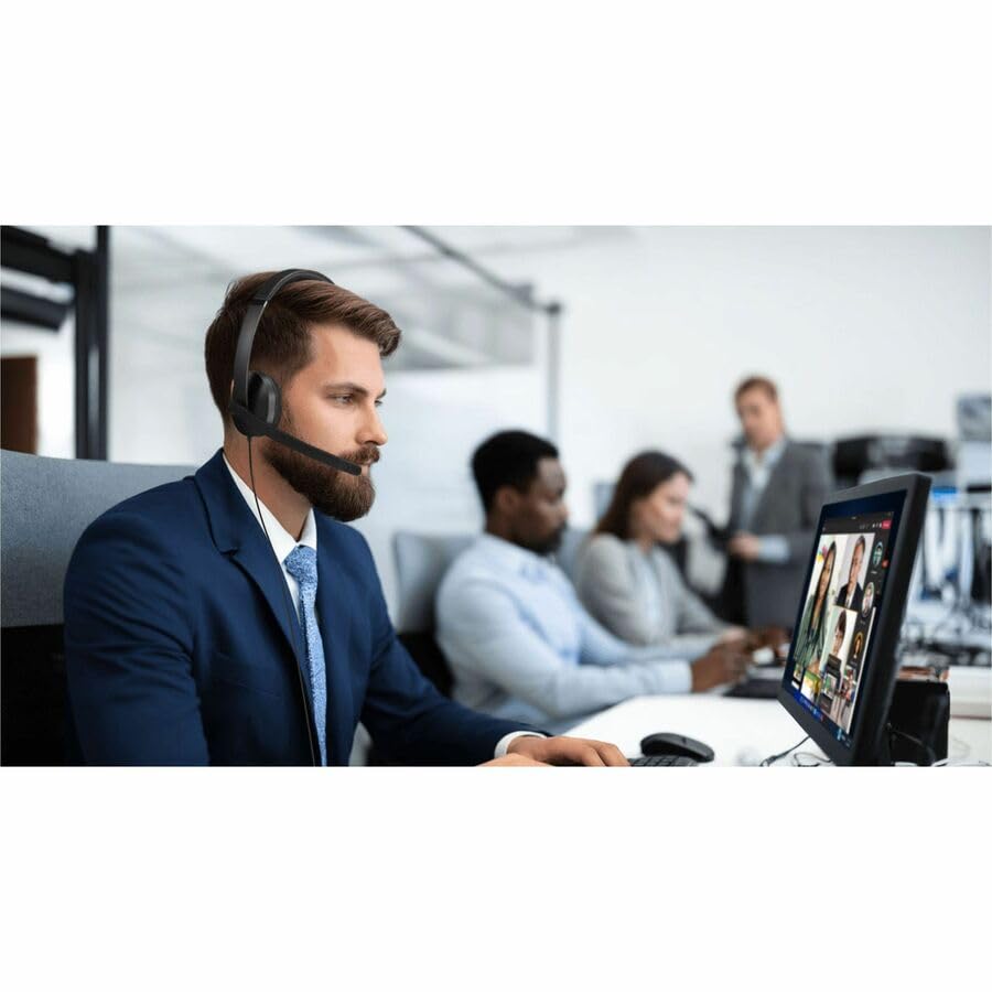Lenovo Wired VoIP Headset 5000 for Microsoft Teams - USB C & USB A Plug and Play, AI Noise Canceling Microphone, Lightweight Over Ear Design