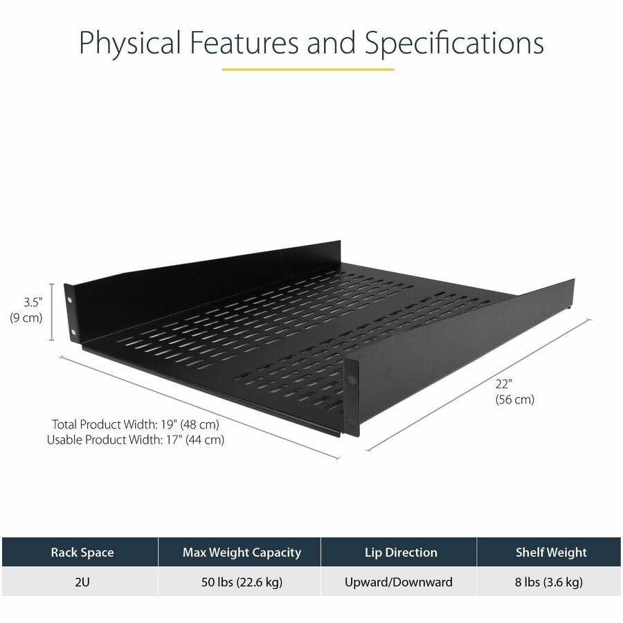 STARTECH.COM CABSHELF22V / 2U Vented Rack Shelf