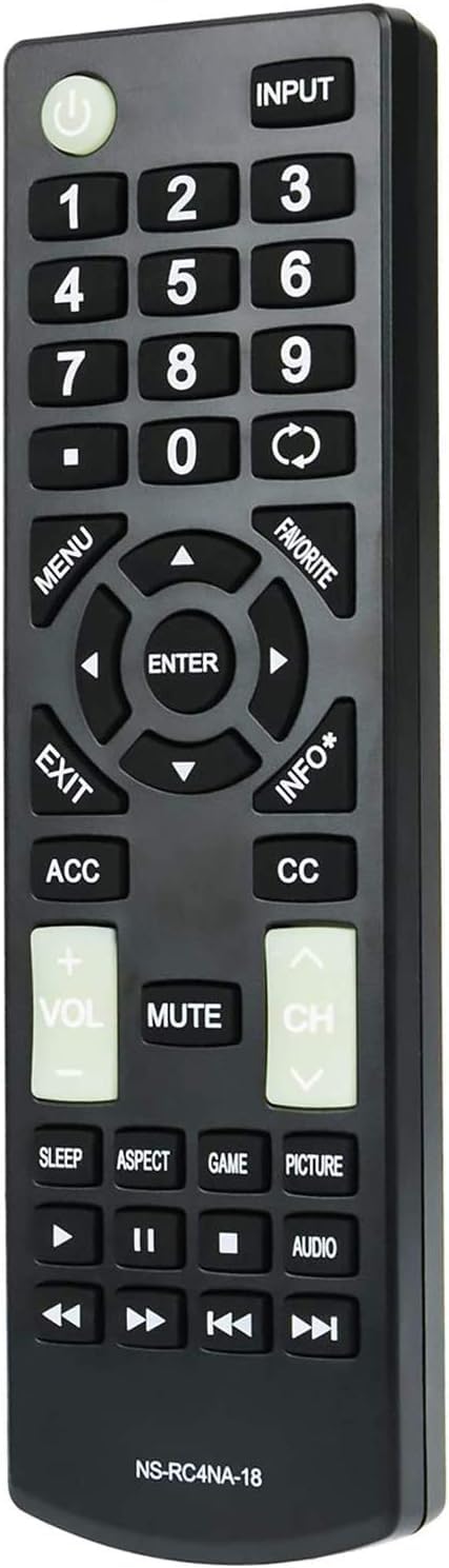 Universal NS-RC4NA-18 Remote Control Replacement for All Insignia TVs