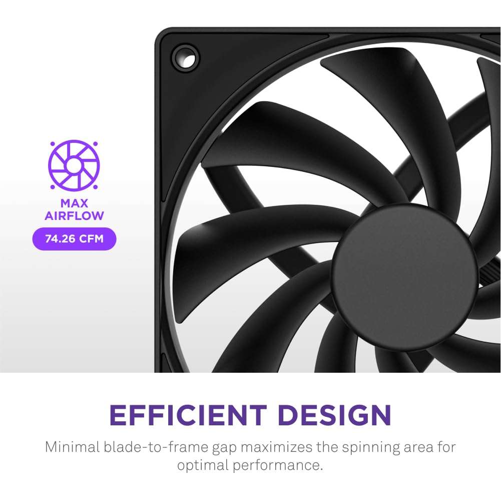 F120Q - 120mm Quiet Airflow Fans - Single - Black