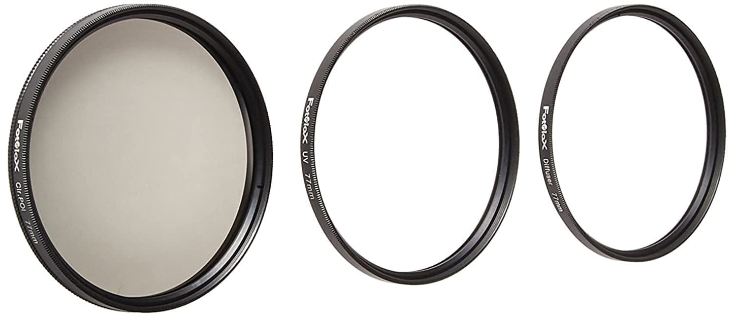 Fotodiox Filter Kit, UV, Circular Polarizer, Soft Diffuser, 77mm for Canon, Nikon, Sony, Olympus, Pentax, Panasonic Camera Lenses.