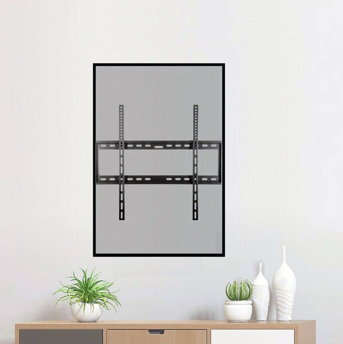 VideoSecu Mounts Ultra Slim Low Profile TV Wall Mount for Most 32 to 75 Inch TV Fit 16" 18" 24" Stud with Loading Capacity 165lbs Max Vesa 600 x 600mm