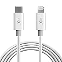 ionX USB-C to Lightning Cable - 6.6 Ft, White - MFi Certified 60W PD Fast Charge & Sync