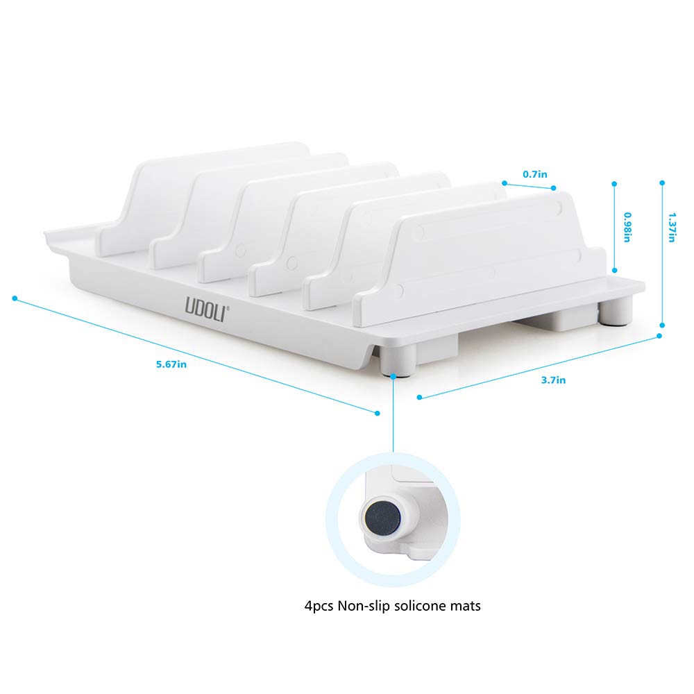 UDOLI Adjustable Universal Cell Phone Dock Stand Holder, Tablet Organizer Multi Device Desktop Stand for iPhone Samsung Galaxy Google Nexus Kindle
