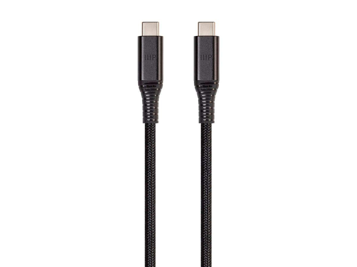 Monoprice AtlasFlex Series Durable USB 3.2 Gen 2 USB-C Data & Power Kevlar Reinforced Nylon-Braid Cable, 10Gbps, 5A/100W PD, 1m, Black